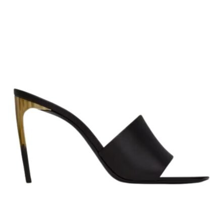 SAINT LAURENT LODGE MULES IN SMOOTH LEATHER