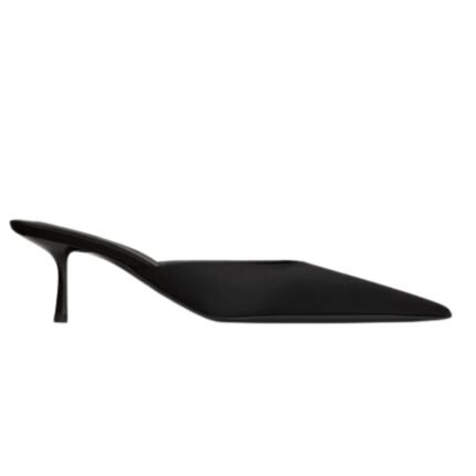 SAINT LAURENT BARBARA MULES IN SATIN CREPE