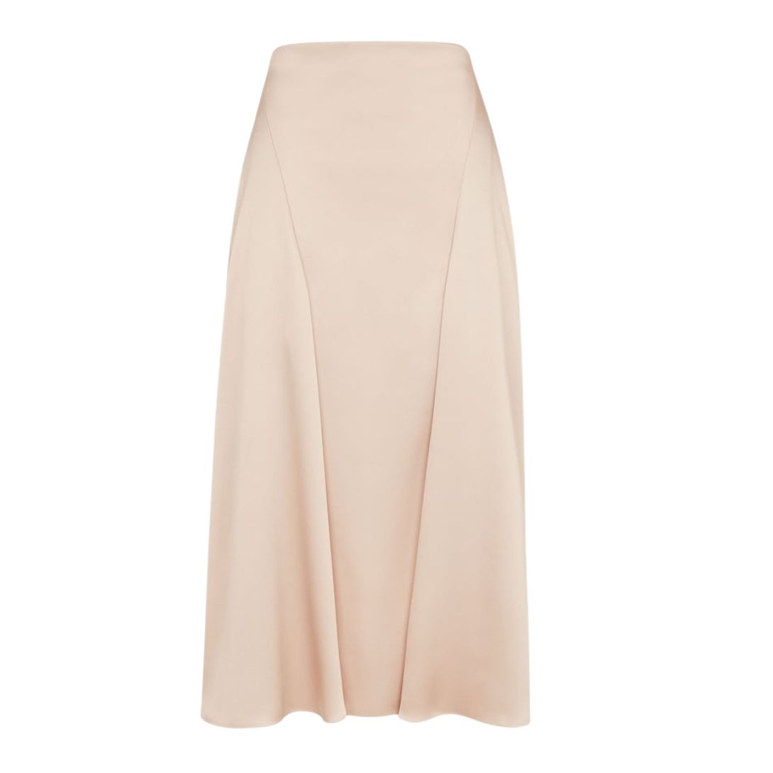 1 FENDI CHAMPAGNE-COLORED SILK SKIRT