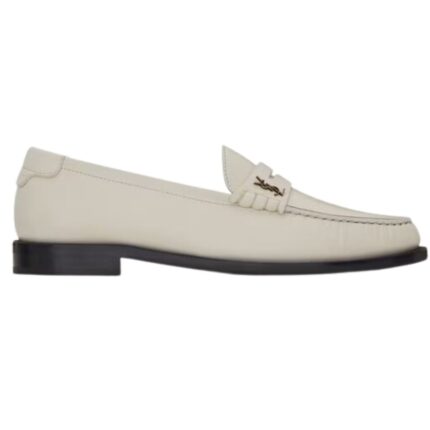 SAINT LAURENT LE LOAFER PENNY SLIPPERS IN SMOOTH LEATHER