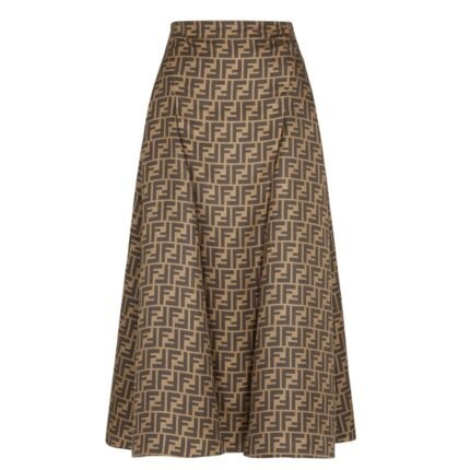 FENDI BROWN FF TWILL SKIRT