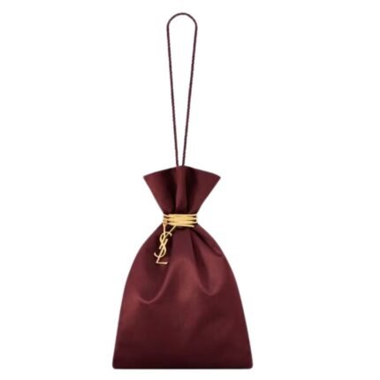 SAINT LAURENT EVENING POUCH IN SATIN