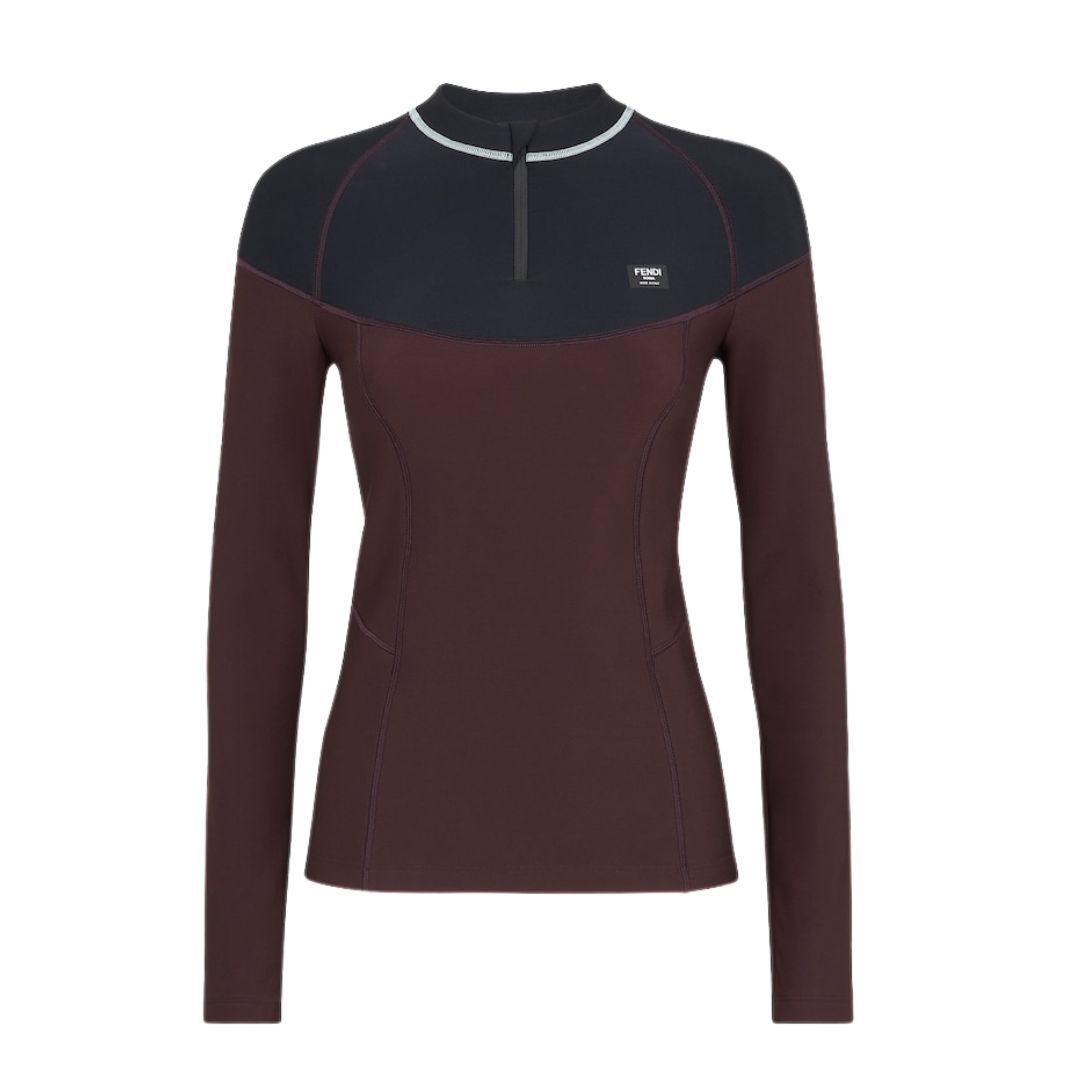 1 FENDI SKI SWEATER DARK PURPLE LYCRA SWEATER