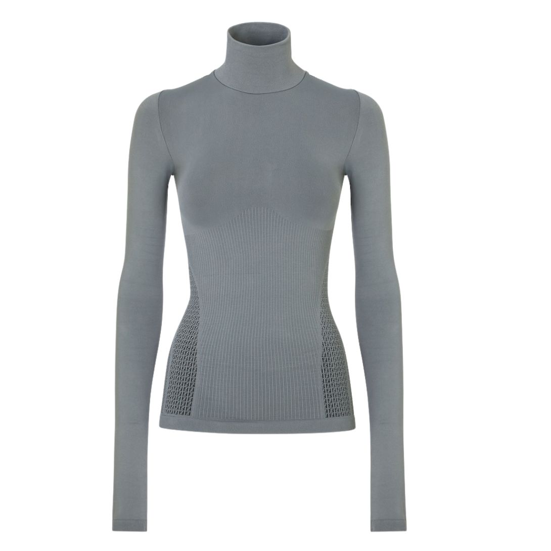 1 FENDI SKI SWEATER GRAY TECH FABRIC