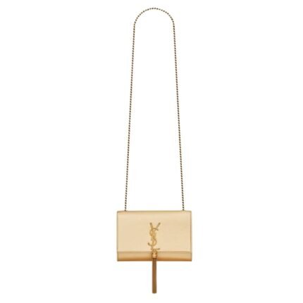 SAINT LAURENT KATE TASSEL SMALL IN METALLIC LEATHER