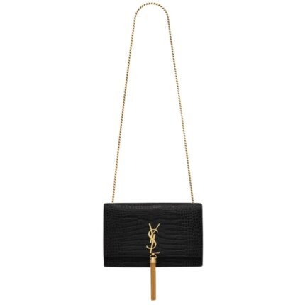 SAINT LAURENT KATE MEDIUM TASSEL IN CROCODILE EMBOSSED LEATHER