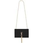 SAINT LAURENT KATE MEDIUM TASSEL IN GRAIN DE POUDRE EMBOSSED LEATHER