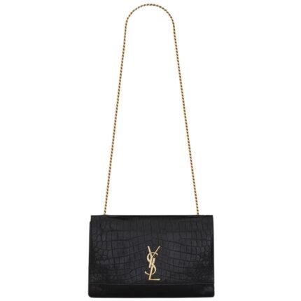 SAINT LAURENT REVERSIBLE KATE MEDIUM IN CROCODILE-EMBOSSED LEATHER