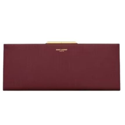 SAINT LAURENT MIDNIGHT SMALL CLUTCH IN SATIN