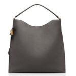 TOM FORD GRAIN LEATHER ALIX LARGE HOBO GRAPHITE