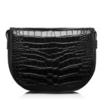 TOM FORD SHINY STAMPED CROCODILE LEATHER WALLIS CROSSBODY BAG BLACK