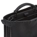 FENDI PEEKABOO ISEEU SMALL BLACK SELLERIA BAG WITH 526 HAND-SEWN TOPSTITCHES