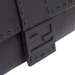 FENDI REGULAR BAGUETTE BLACK SELLERIA BAG WITH 590 HAND-SEWN TOPSTITCHES