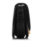 TOM FORD SHINY STAMPED CROCODILE LEATHER WALLIS CROSSBODY BAG BLACK