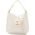TOM FORD GRAIN LEATHER TARA LARGE CROSSBODY LIGHT BEIGE