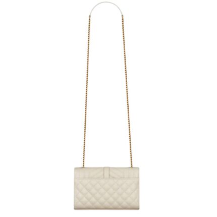 SAINT LAURENT ENVELOPE SMALL IN QUILTED GRAIN DE POUDRE EMBOSSED LEATHER