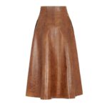 FENDI BROWN LEATHER SKIRT