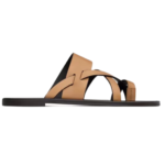 SAINT LAURENT CULVER SLIDES IN SMOOTH LEATHER