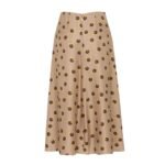 FENDI BROWN PRINTED SILK SKIRT