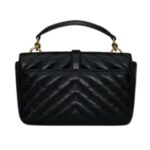 SAINT LAURENT COLLEGE MINI CHAIN BAG IN SHINY CRACKLED LEATHER
