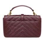 SAINT LAURENT COLLEGE MINI CHAIN BAG IN SHINY CRACKLED LEATHER