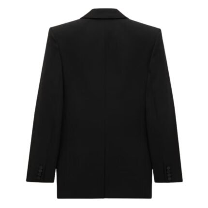 SAINT LAURENT TUXEDO JACKET IN GRAIN DE POUDRE