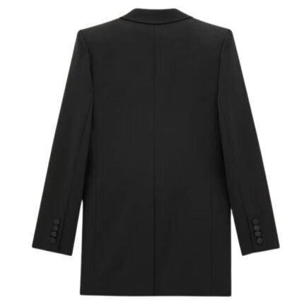SAINT LAURENT TUXEDO JACKET IN GRAIN DE POUDRE