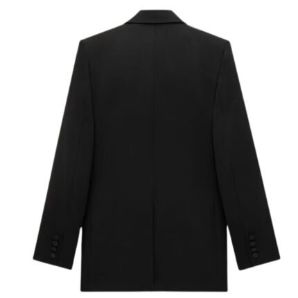 SAINT LAURENT TUXEDO JACKET IN GRAIN DE POUDRE