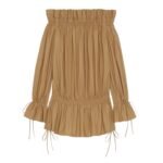 SAINT LAURENT GATHERED DRESS IN COTTON SERGE