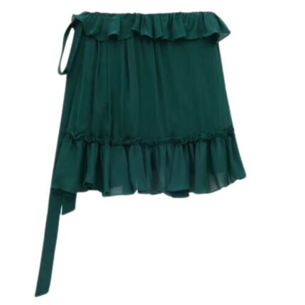 SAINT LAURENT WRAP SKIRT IN SILK CREPE MUSLIN