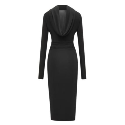 SAINT LAURENT COWL BACK DRESS IN JERSEY