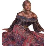 SAINT LAURENT SMOCKED BLOUSE IN LUREX PAISLEY SILK