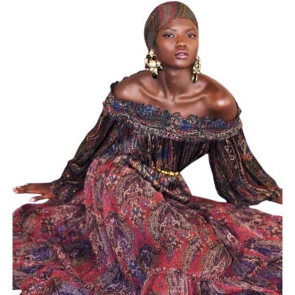 SAINT LAURENT SMOCKED BLOUSE IN LUREX PAISLEY SILK