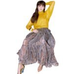 SAINT LAURENT RUFFLED BLOUSE IN SILK CREPON MUSLIN