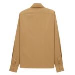 SAINT LAURENT GATHERED BLOUSE IN COTTON SATEEN