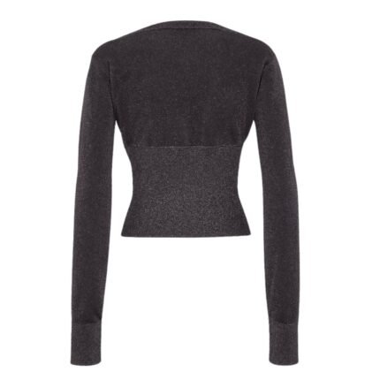 FENDI CARDIGAN BLACK METALLIC YARN JERSEY