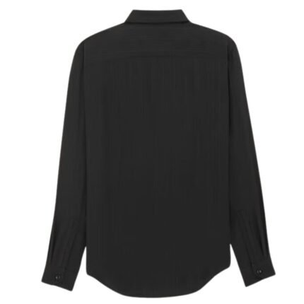 SAINT LAURENT SHIRT IN MATTE AND SHINY CASSANDRE STRIPED SILK