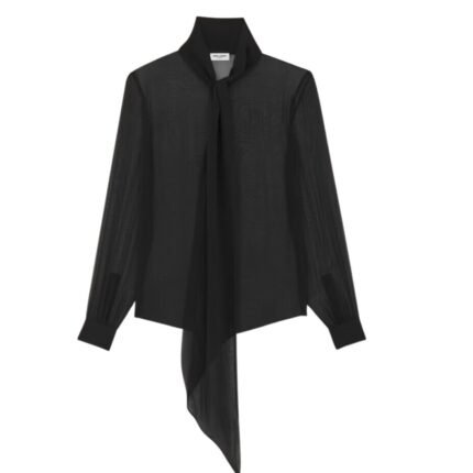 SAINT LAURENT BLOUSE IN SILK MUSLIN CREPE
