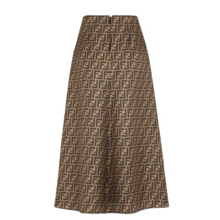 FENDI BROWN FF TWILL SKIRT