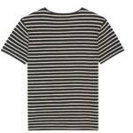 SAINT LAURENT STRIPED CASSANDRE T-SHIRT IN JERSEY
