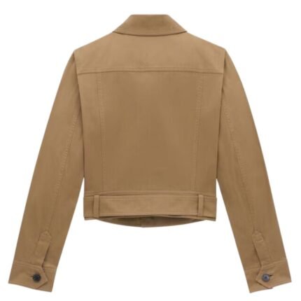 SAINT LAURENT CROPPED JACKET IN COTTON SERGE