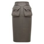 SAINT LAURENT PENCIL SKIRT IN SHINY LAMBSKIN