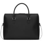 SAINT LAURENT DUFFLE BRIEFCASE IN GRAIN DE POUDRE EMBOSSED LEATHER