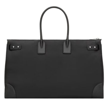 SAINT LAURENT SAC DE JOUR 48H DUFFEL IN NYLON AND LEATHER