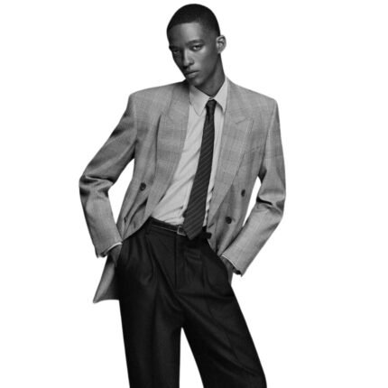 SAINT LAURENT JACKET IN PRINCE OF WALES WOOL