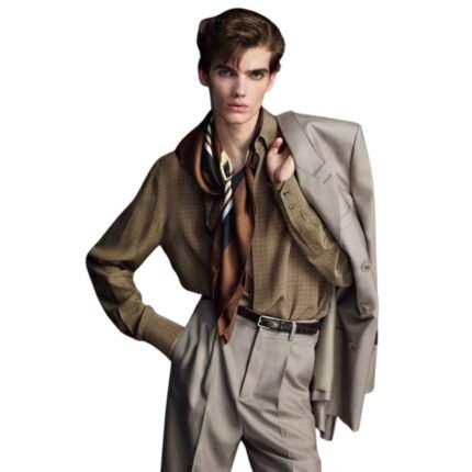 SAINT LAURENT HIGH WAISTED PANTS IN CASHMERE