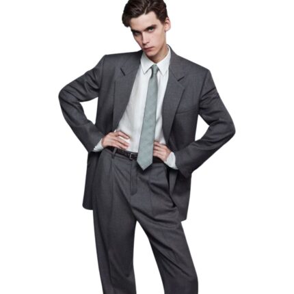 SAINT LAURENT JACKET IN WOOL CHINÉ