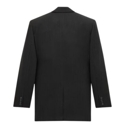 SAINT LAURENT JACKET IN STRIPED WOOL AND CASHMERE FLANNEL