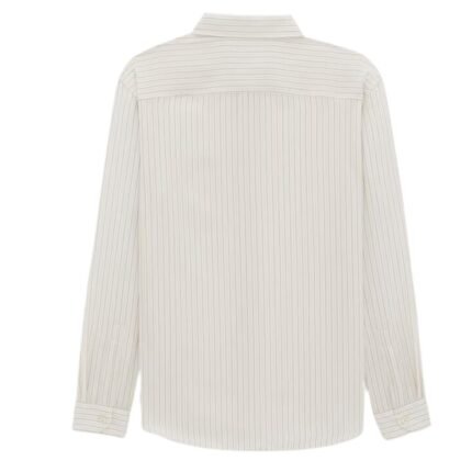 SAINT LAURENT CASSANDRE SHIRT IN STRIPED SILK SATIN