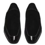 SAINT LAURENT GABRIEL LOAFERS IN PATENT LEATHER AND VELVET